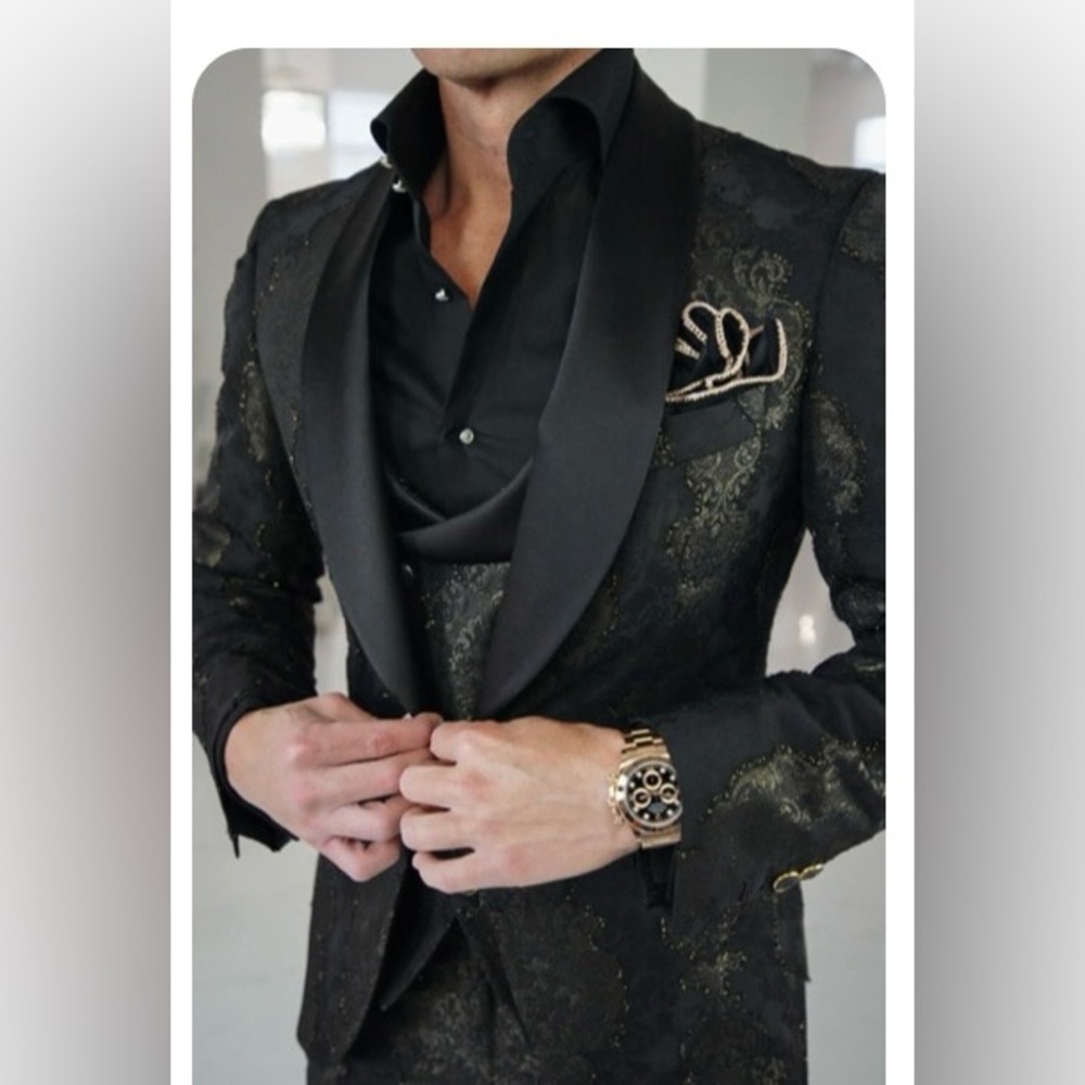 NWT TALLIA ORANGE Men's Slim-Fit Floral-Print suit/dinner /sport Coat jacket